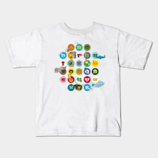 Alphabet - Animals from A to Z for children Kids T-Shirt